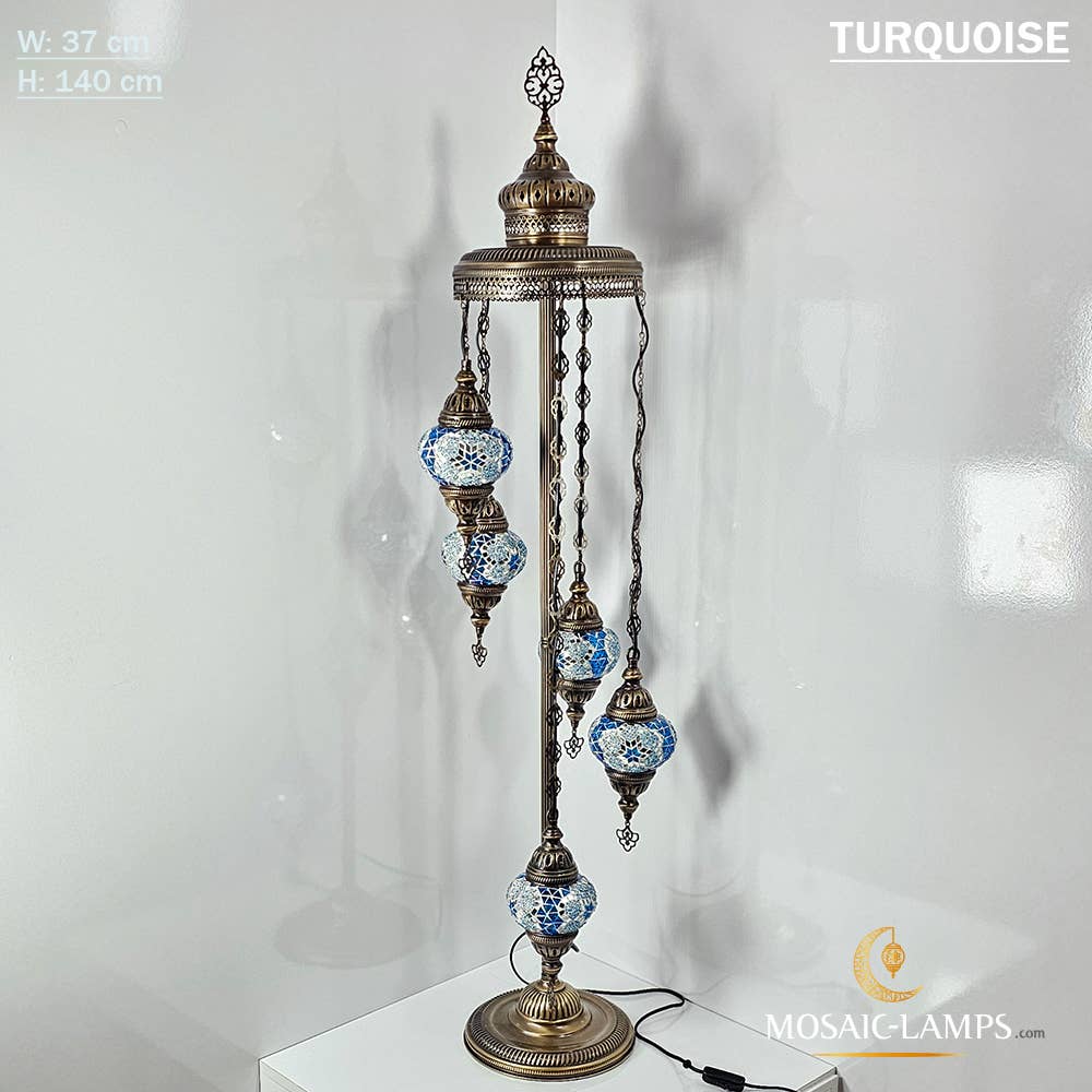 Mosaic Lamps - Wholesale Floor Lamp - 5 Globe Mosaic Floor Lamps, Medium Ball Turkish Mosaic Bedsi20