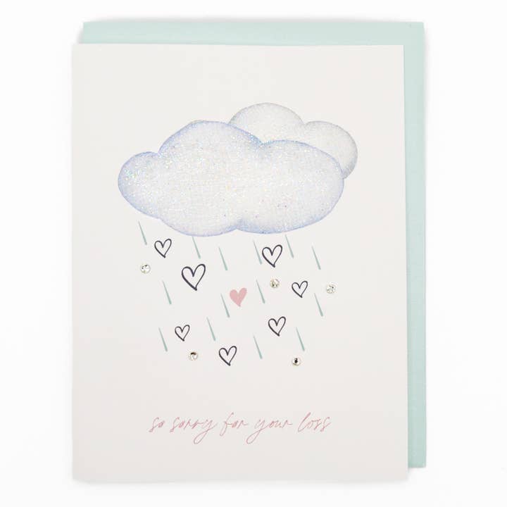 Lavender Vines - Wholesale Sympathy Card - 'Raining Hearts' Sympathy Greeting Card
