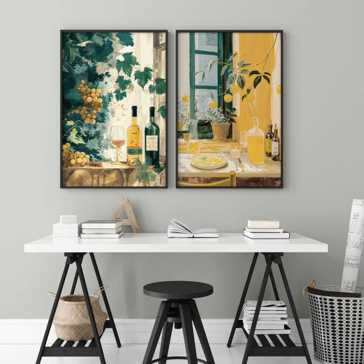 Wall Canvas | Set of 2 Italian Lifestyle Wall art Prints for wholesale by About Wall Art