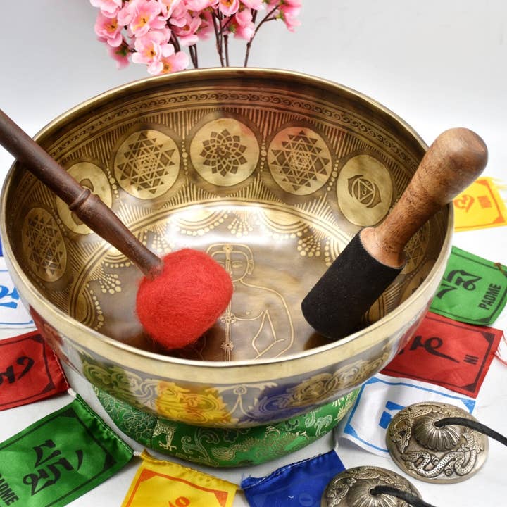 Handgjord antik design sångskål: Tibetansk ljudhealing, 12-24 tum för wholesale av NadaYoga