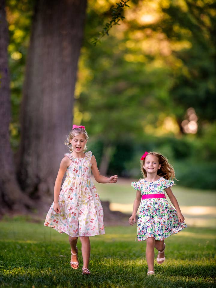 Minna - Wholesale Dress - Kids - Tiered Twirl Dress - Butterfly Ballet Petal Pastels24