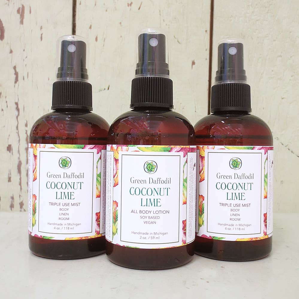 Green Daffodil Bath & Body - Wholesale Room & Linen Spray - Coconut Lime Room Mist- Tropical1