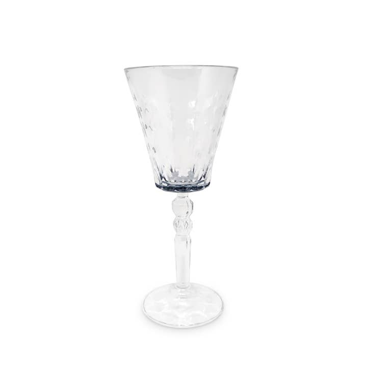 VIVIENCE - Wholesale Wine Glass - Liscio Ottico- Set of 6 Water Glasses with Dimond Cut