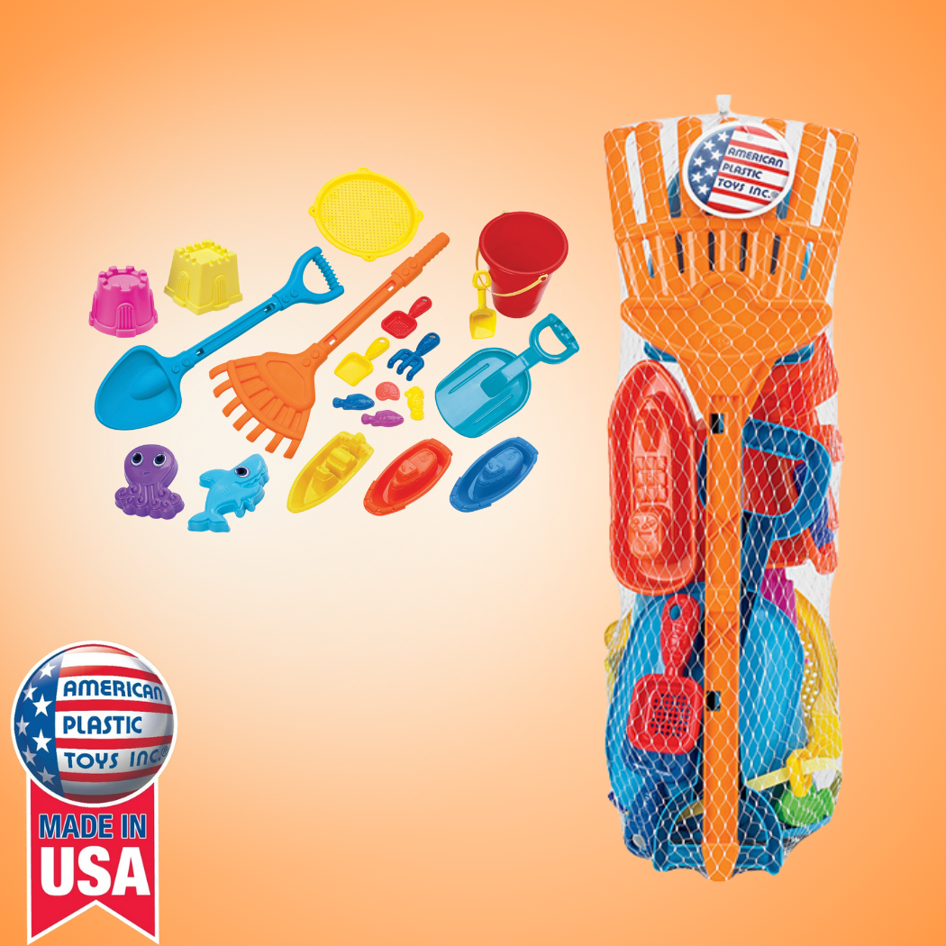 American Plastic Toys – Großhandel Spielzeug für Strand/Pool – Kinder & Baby – 20-teiliges Gigantic Beach Set Spielzeug für Kinder1