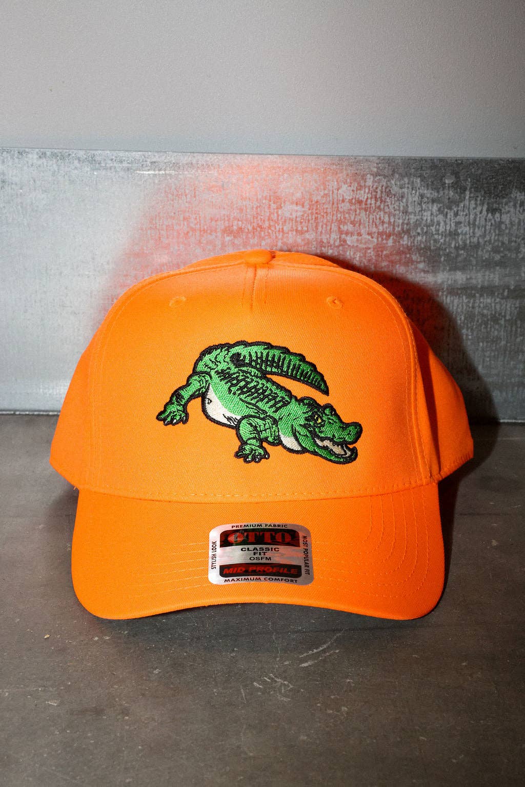 Burnt Toast – wholesale Trucker hat – Unisex – Orange Croc Camo Embroidered Trucker Hat0