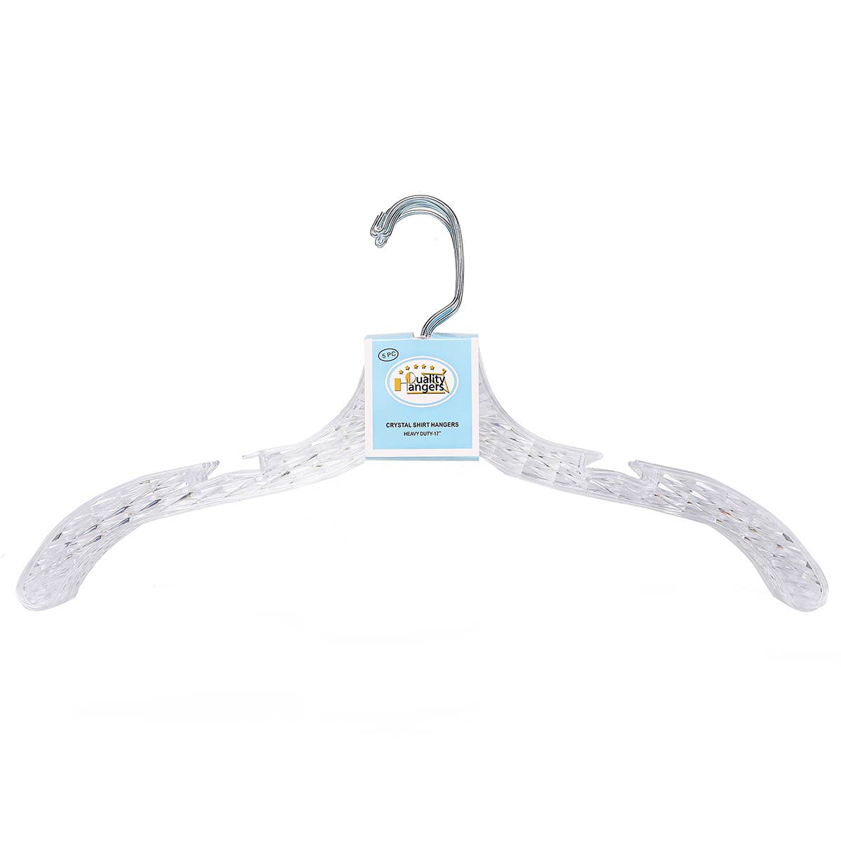 Quality Hangers – Großhandel Kleiderbügel – P020 Klarer Kristall-Kunststoff-Kleiderbügel - 100 Bügel1