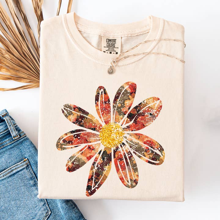 Refinery Number One LLC - Wholesale T-shirt (graphic) – unisex - Autumn Flower, Beautiful Fall Floral, Comfort Colors T-Shirt4