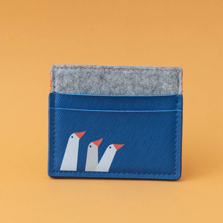 Kayan Pepper Co. – wholesale Card holder – women's – Ornery Goose - Saffiano Leather and Felt Card Holder1