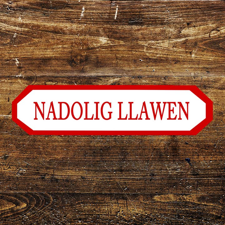 The British Metal Signs Company - Wholesale Sign - Nadolig Llawen Welsh Sign Metal Long Sign Plaque