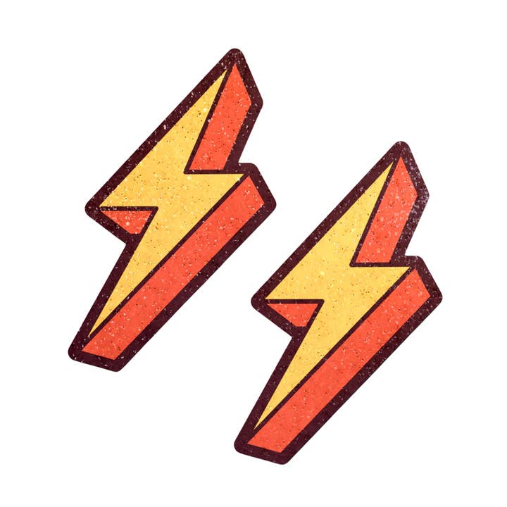 Lightning Bolt Pasties Thunder Struck Breast Covers by Pastease® for wholesale by Pastease UK