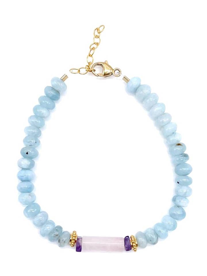 Bracciale acquamarina Only Good Times per la vendita all'ingrosso da parte di Holi Editions