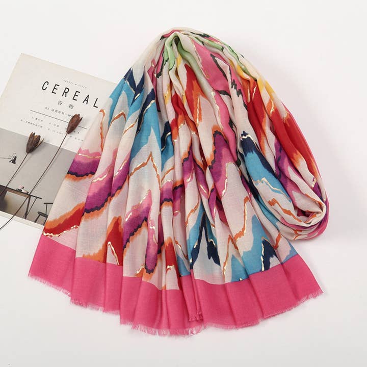 Funkyrel® Atzbranding Limited – wholesale Scarf – Women's – Scarvii - Color-Blocked Shawl Scarf with Tassels - Stylish & Versatile7