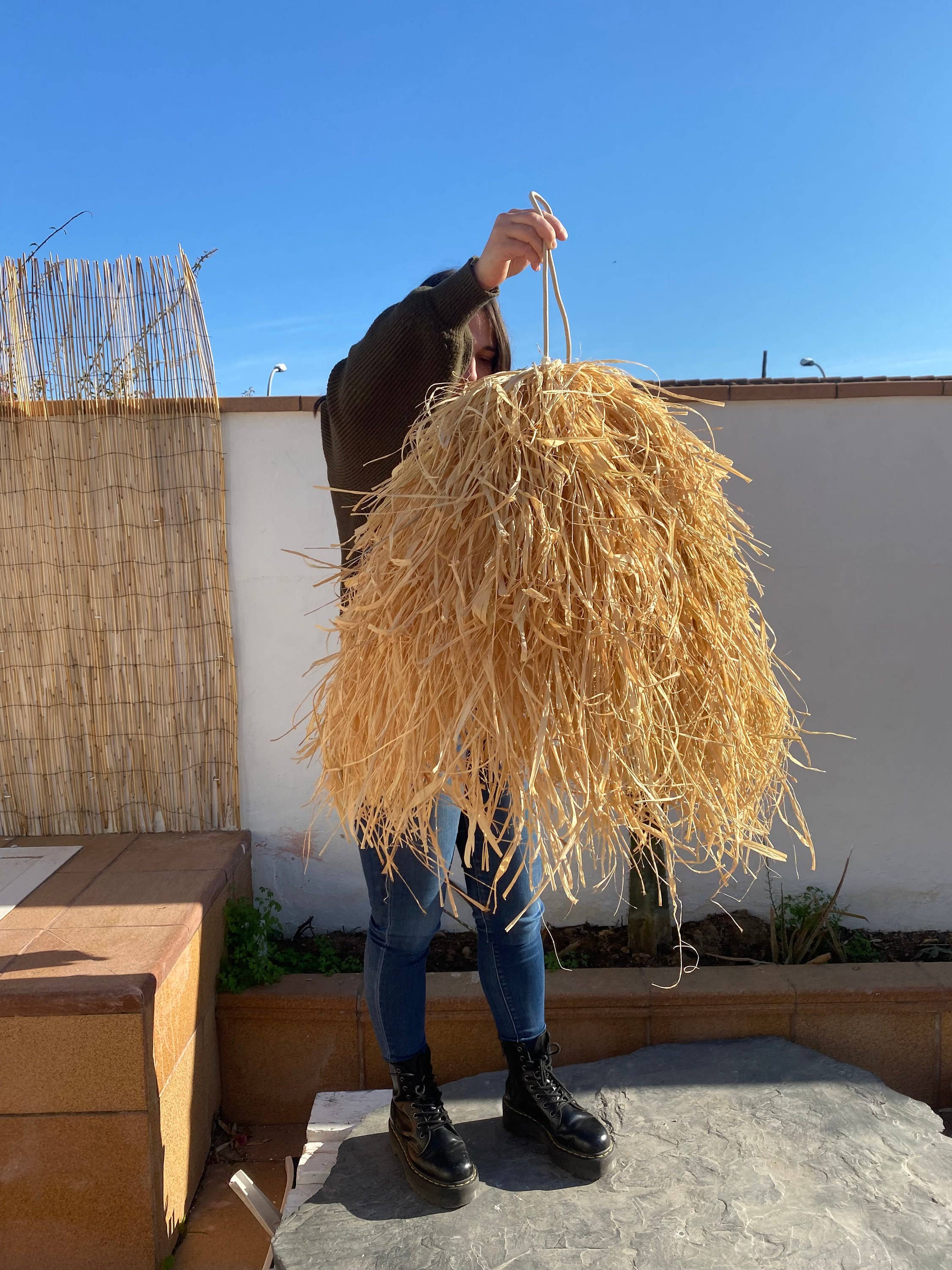 Geometrik Design - Wholesale Wall Stone - Modern Natural Raffia Ceiling Lamp4