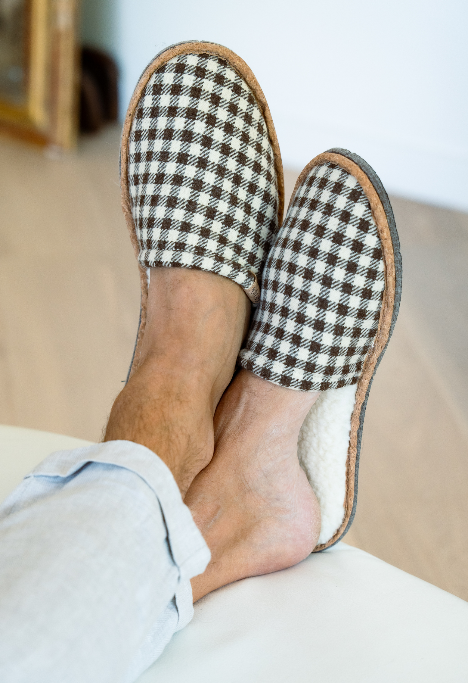 Caussün - Wholesale Slippers - Women's - Slipper - Simone Cream Checkered3