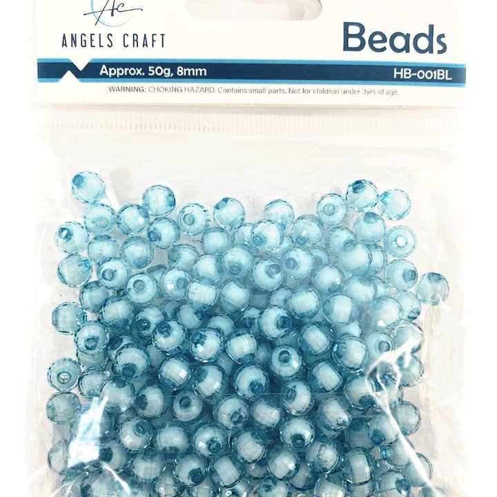 Angels Craft - Wholesale Beads - Faceted Acrylic Beads, 8mm, 200-ct