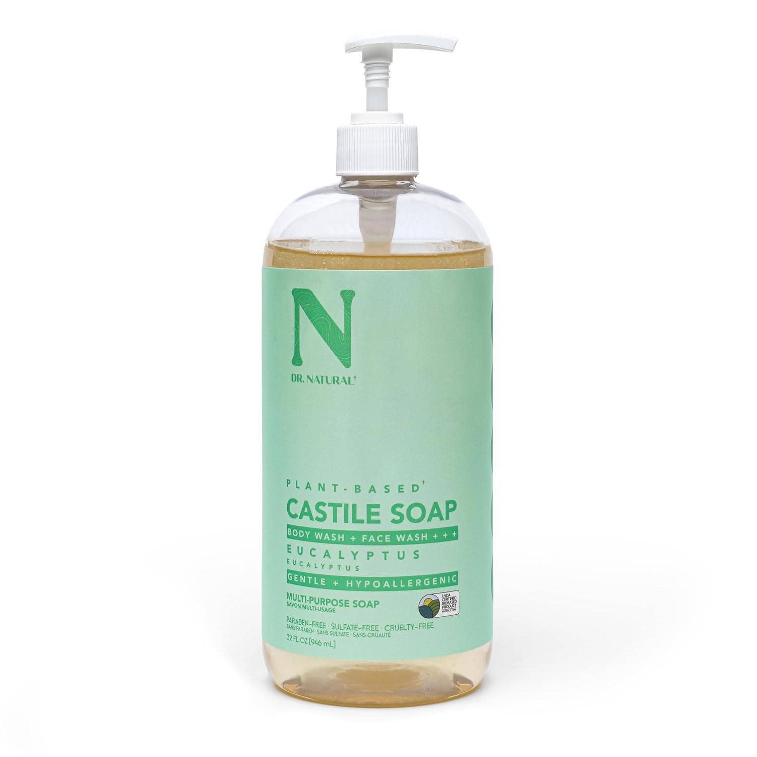 KT Supply - Wholesale Hand Soap/Wash - Dr. Natural Pure-castile Liquid Soap - Eucalyptus 32 Oz.0