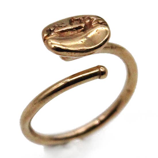 Anneau à café ajustable en bronze pour la vente par NOKIKE