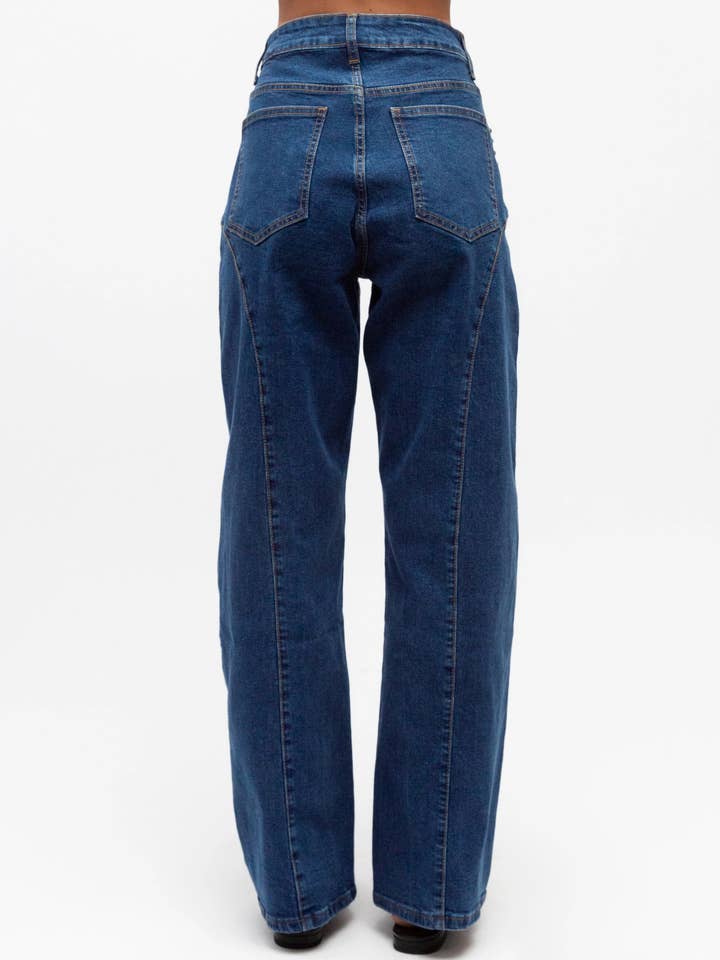 Global Fashion House - Wholesale Jeans - Women's - CONTRASTING STUDS DENIM PANTS7