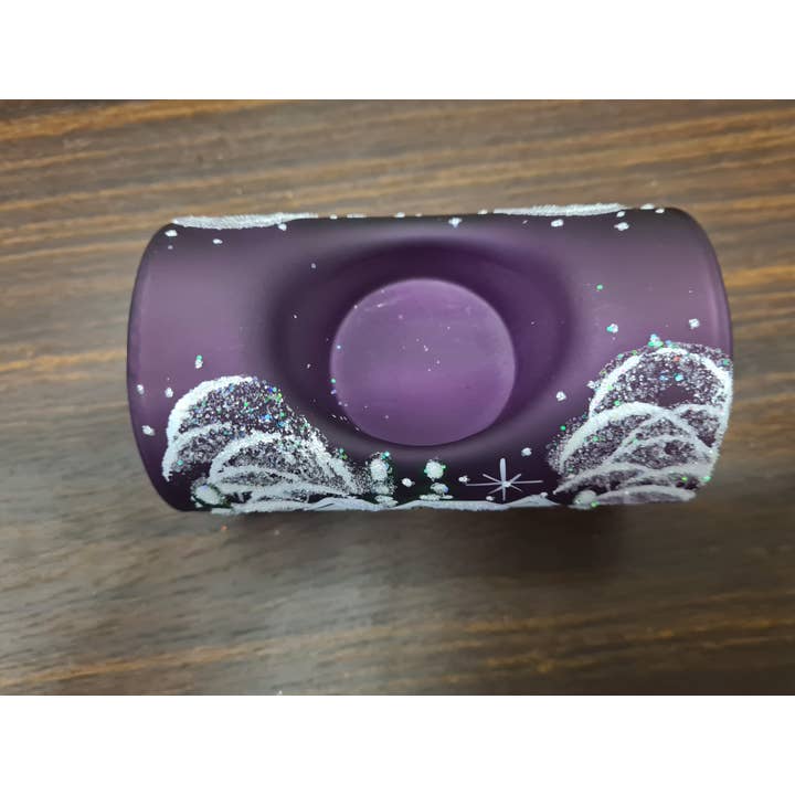 Glass by Iness - Wholesale Candle Holder - White Church In Winter Wonderland Collection - Candle Holder16