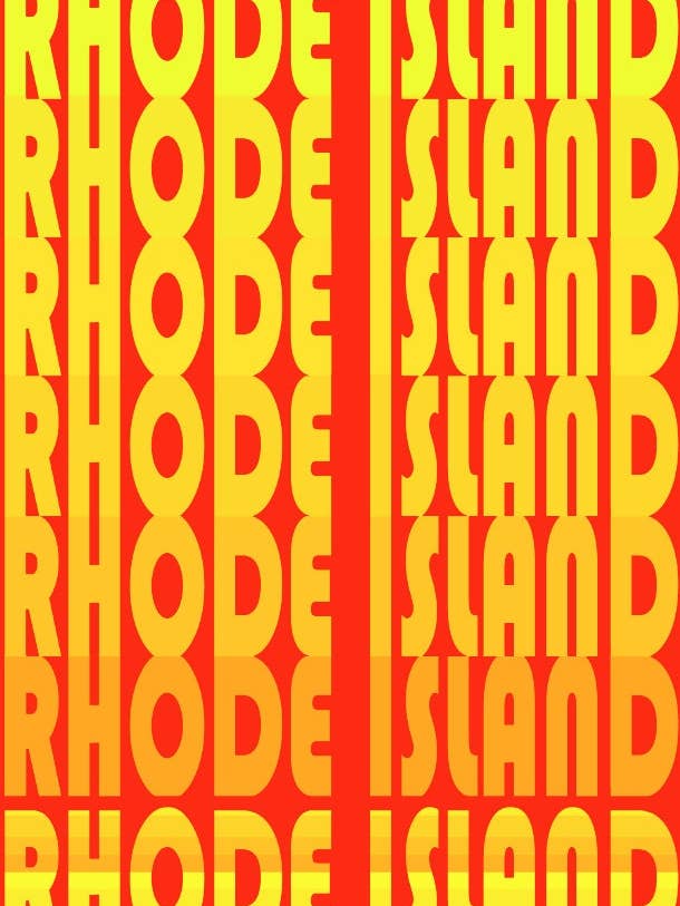 Rhode Island Words Art Print de Girafas e Robots por atacado de Giraffes and Robots Pop Art Studio