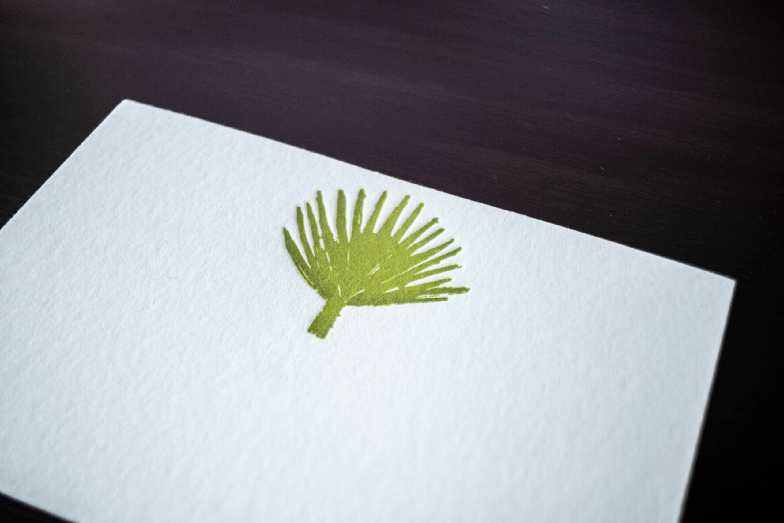 Ancesserie Letterpress - Wholesale Place Card / Place Holder - Palm Frond Petite Cards1
