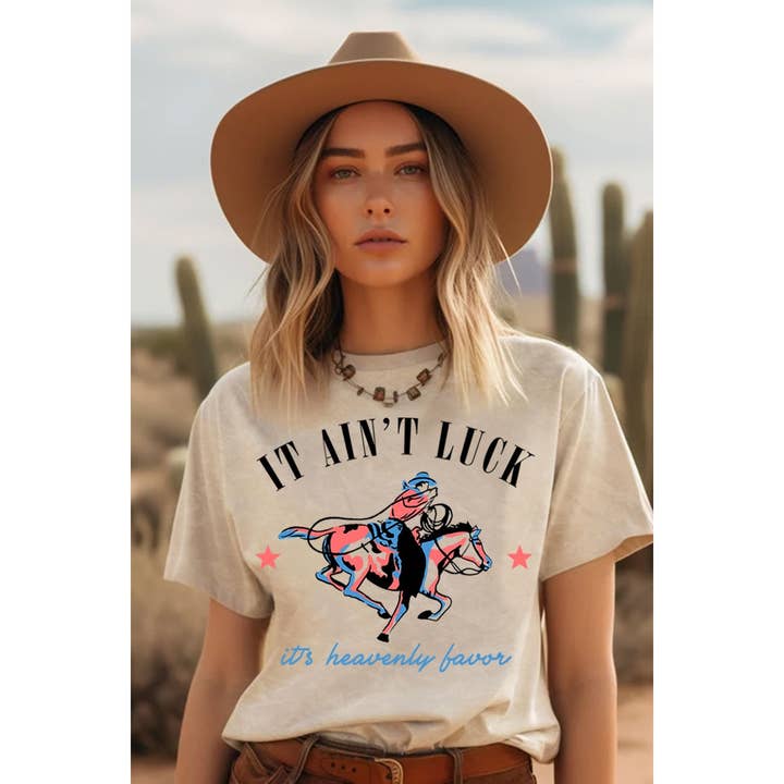 IT AINT LUCK MINERAL GRAPHIC TOP for wholesale by HRTandLUV