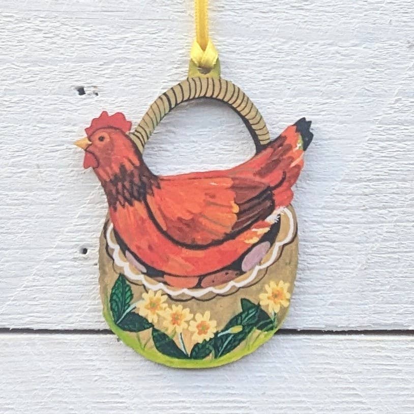 Driftwood Designs - Vendita all'ingrosso Decorazione - Decorazione in Legno di Pollo nel Cestino0