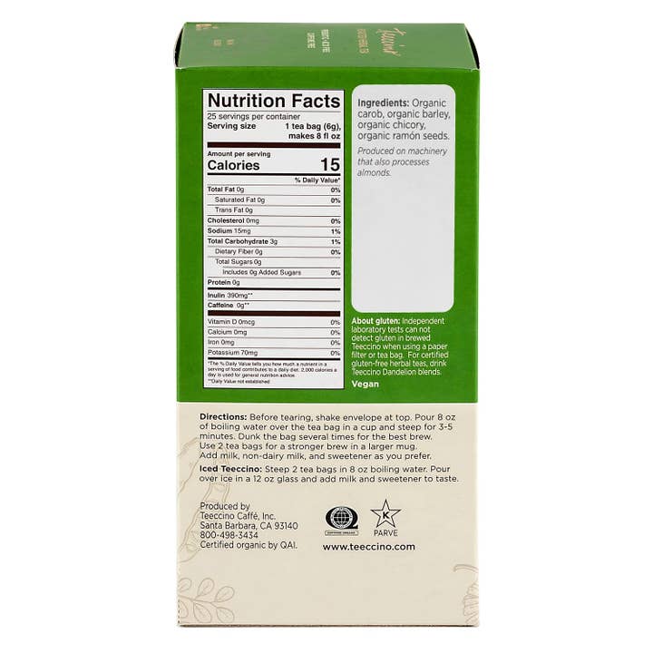 Teeccino - Wholesale Health/Detox Tea - Original Herbal Tea- Organic