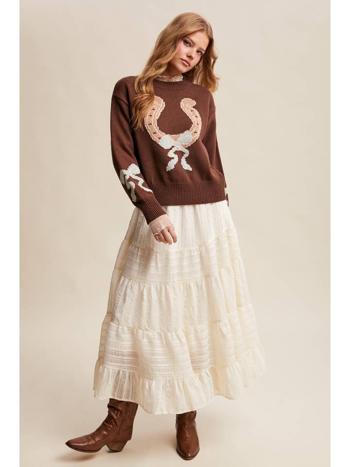 Listicle - Vente Pull en maille – femme - Pull en tricot à col en fer à cheval LSW103524