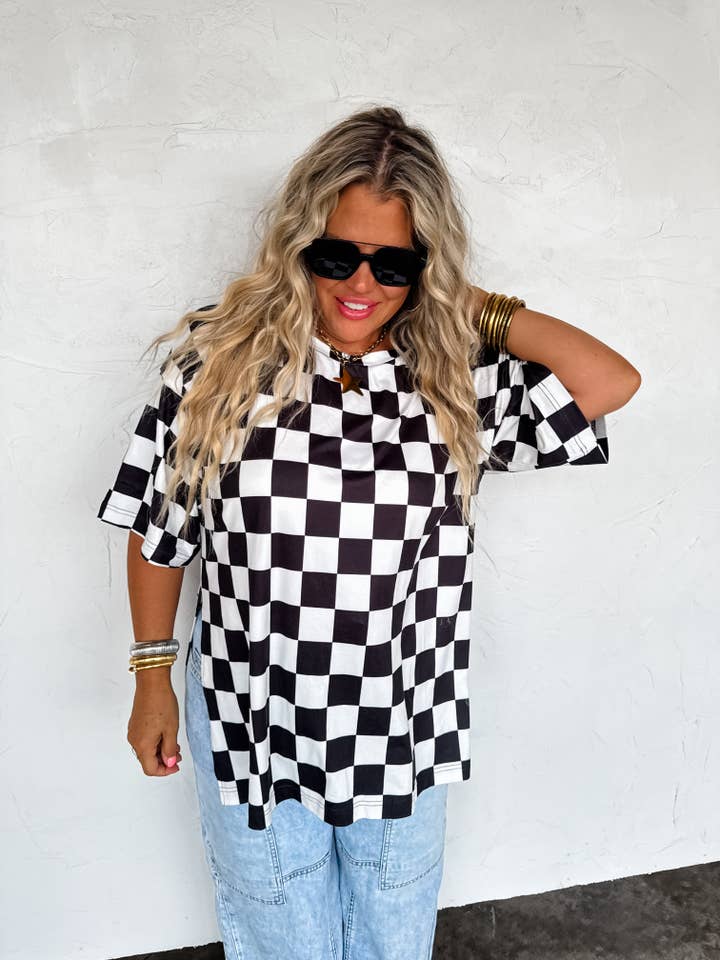 BLAKELEY - Wholesale Tunic - Women's - CHECK BABE SIDE SLIT TOP5