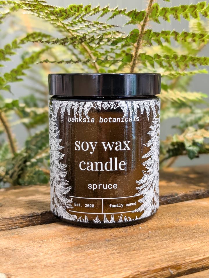 Spruce Scented Candle - 100% Vegan Soy Wax for wholesale by Banksia Botanicals