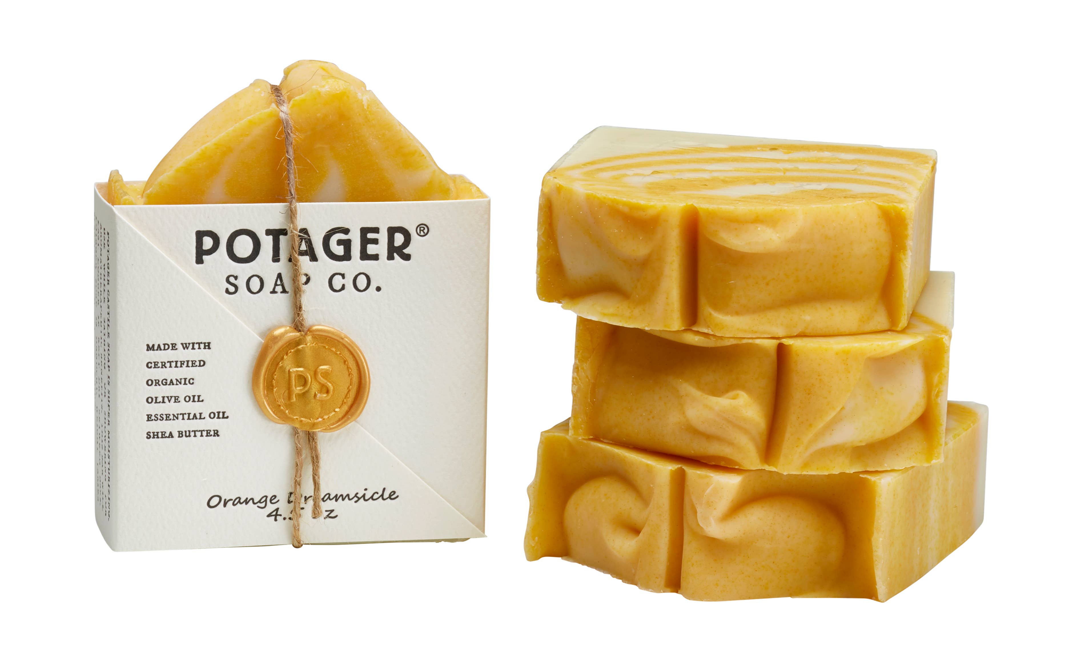 Potager Soap Company – wholesale Tvål – Orange Dreamsicle inslagen | Spa-tvål redo för present2