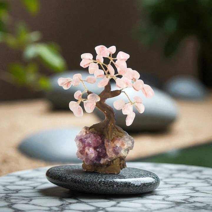 Feng Shui Money Tree - Rose Quartz for wholesale by Earths Elements Wholesale