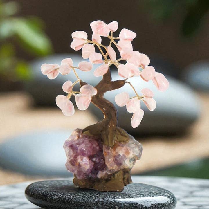 Feng Shui Money Tree - Rose Quartz for wholesale by Earths Elements Wholesale