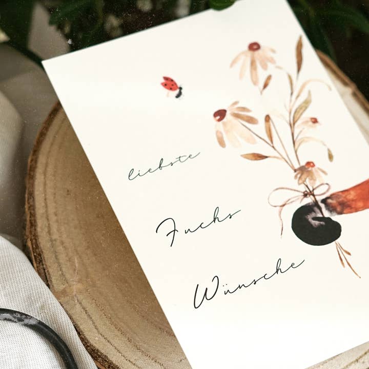 FuchsMaedchen - Wholesale Christmas Card - Greeting cards dearest fox wishes1