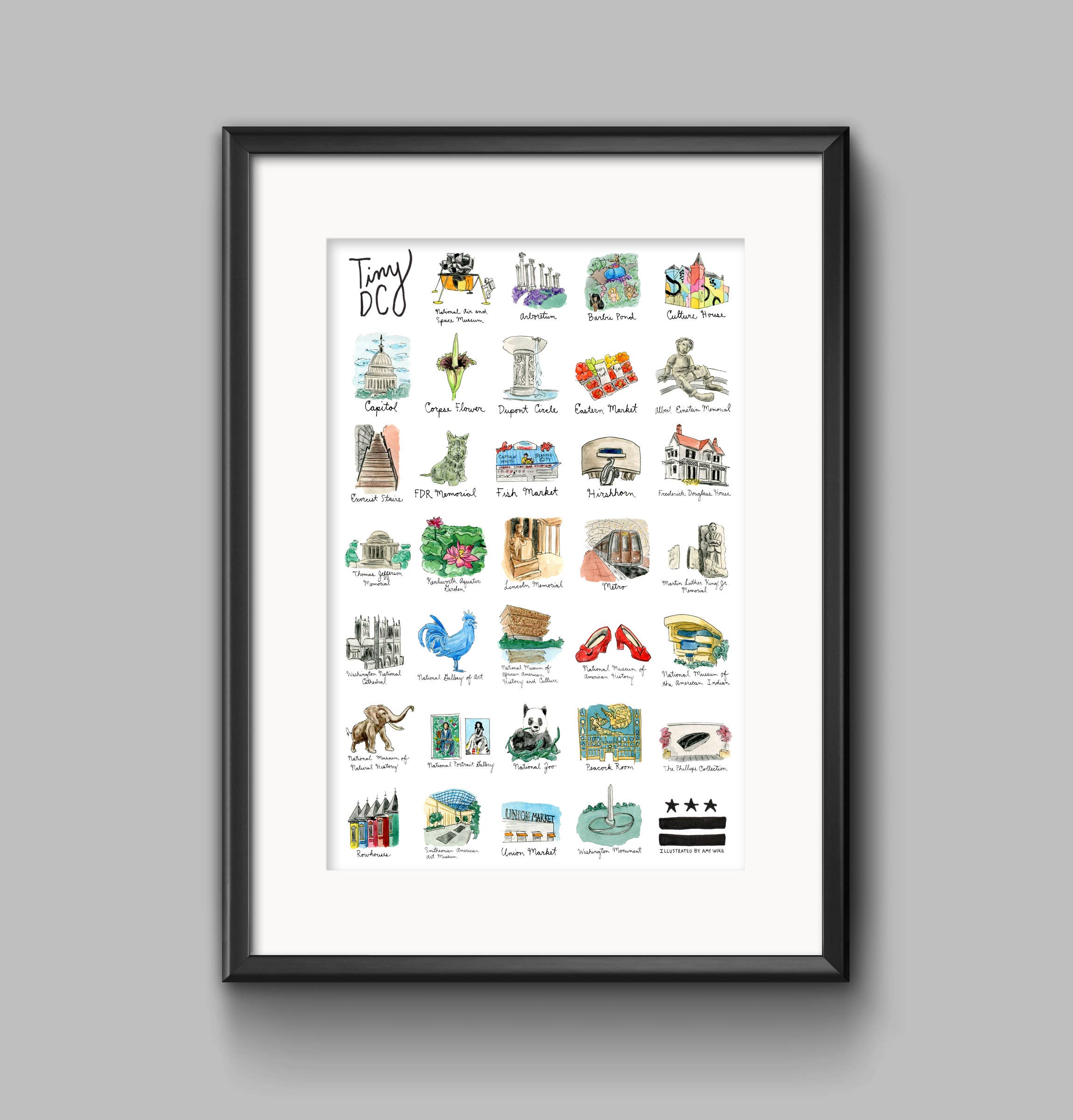 Amy Wike Illustration - Wholesale Poster - Tiny DC Poster