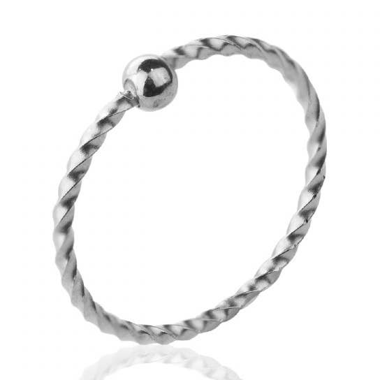SWIRL TWIST 316L SS CAPTIVE BEAD RING for wholesale by CRAVE