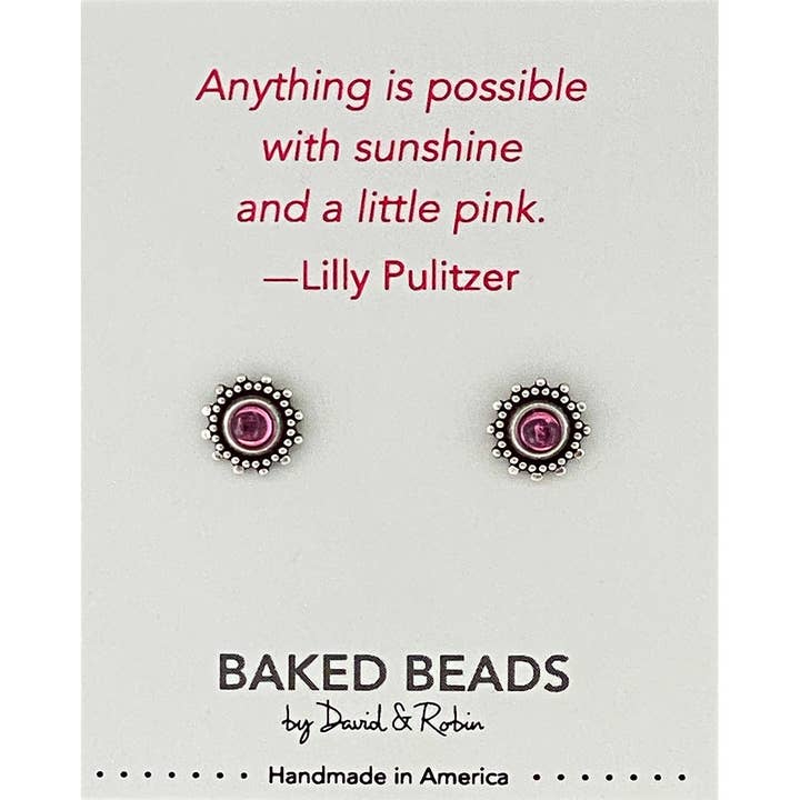 Baked Beads - Wholesale Stud/Post Earrings - Quotestone Post7