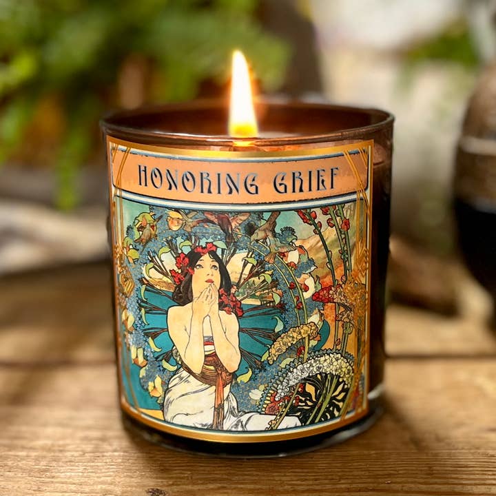 8.5oz Honoring Grief Candle for wholesale by Magic Fairy Candles