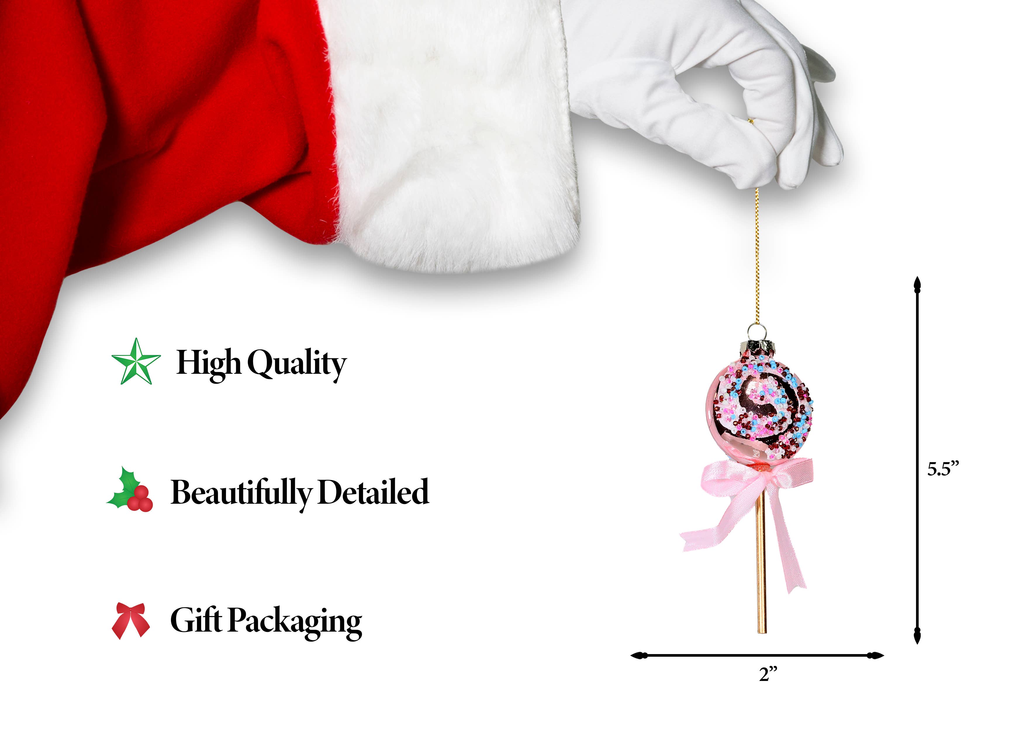 North Star Christmas - Wholesale Ornament - North Star Christmas | Lollypop Glass Ornament1