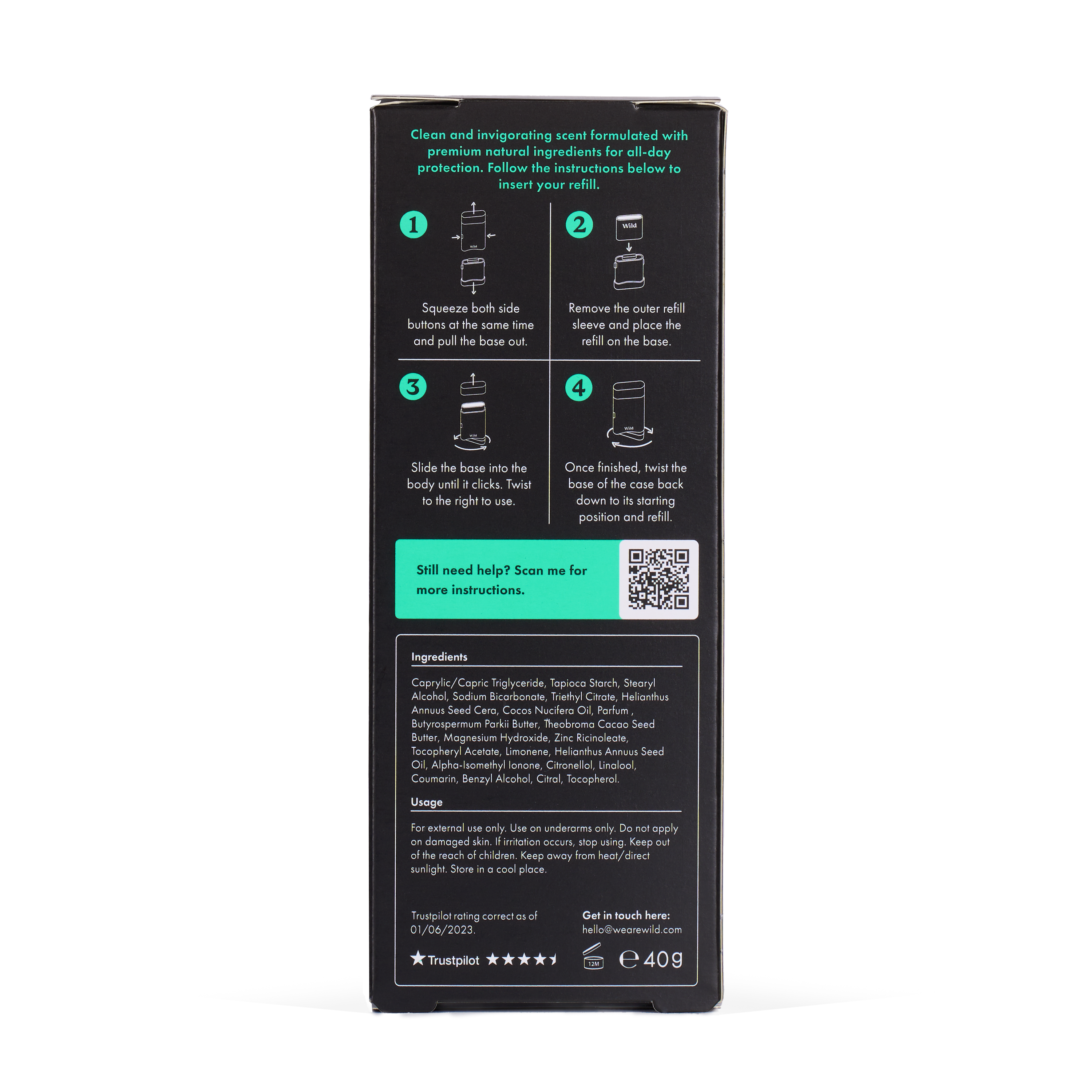 Wild - Wholesale Deodorant - Men's - Wild Men's Black case and Fresh Cotton and Sea Salt Deo Starter Pack (8 Pack)4