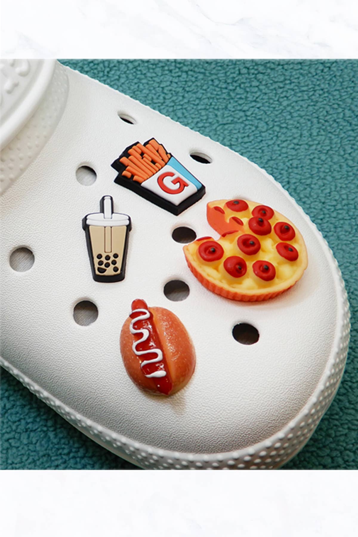 Suzie Q USA - Vente Bijou pour chaussures – femme - Pizza, hot-dog, frites, croc jibbitz, thé à bulles, chaussures déco2