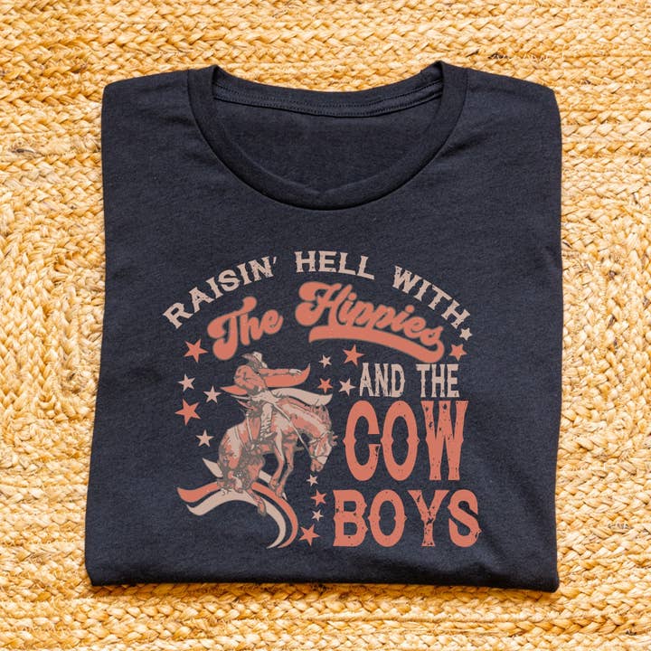 Graphite Heather Raisin' Hell With The Hippies and the Cowboys for wholesale on Faire