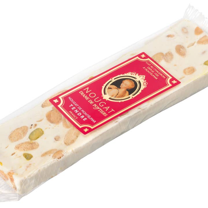 Nougat Diane De Poytiers - Vente Nougat - Nougat de Montélimar tendre Barre 100 g en présentoir