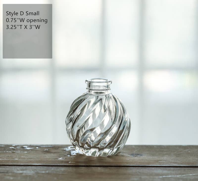 Sweet Home Deco - Wholesale Vase - Pleated Glass Bud Vase, Small Glass Vases, Clear9