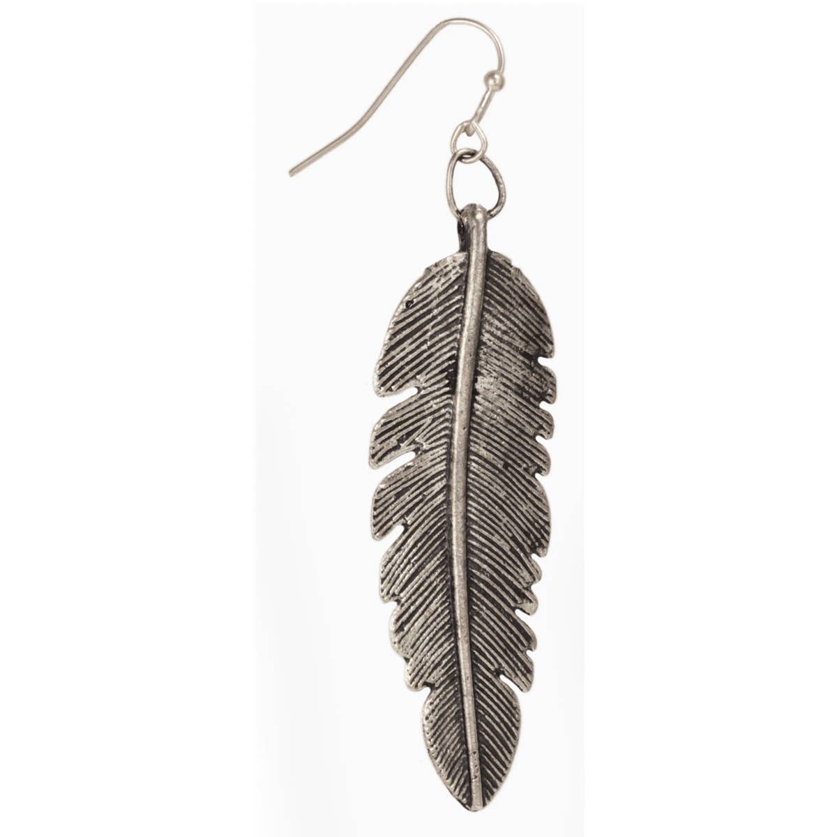 ZAD - Wholesale Dangle Earrings - Freebird Silver Feather Earrings0