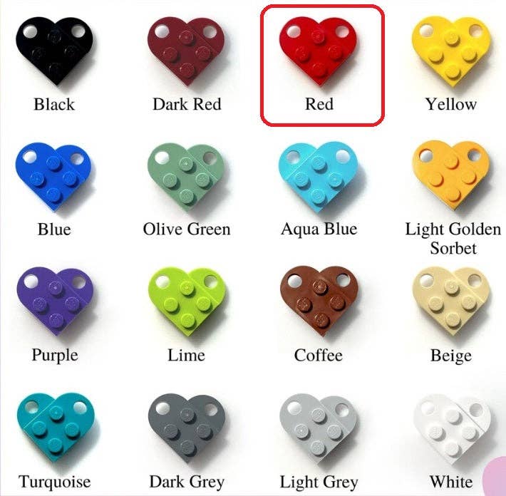 Nans Tees - Vente Porte-clés – unisexe - Ensemble de porte-clés LEGO Bricks en forme de cœur assorti4