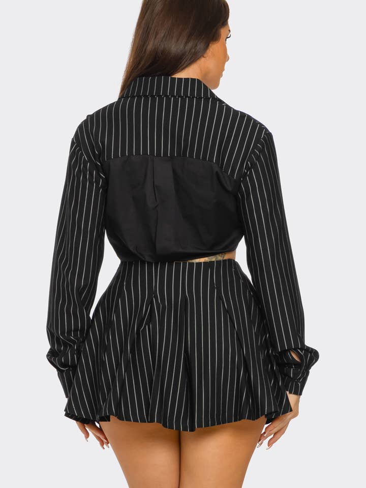 Julia by LoveJ - Wholesale Top & Skirt Set - Women's - Oversized Out Pocket Shirts Top And Skirt Set  7