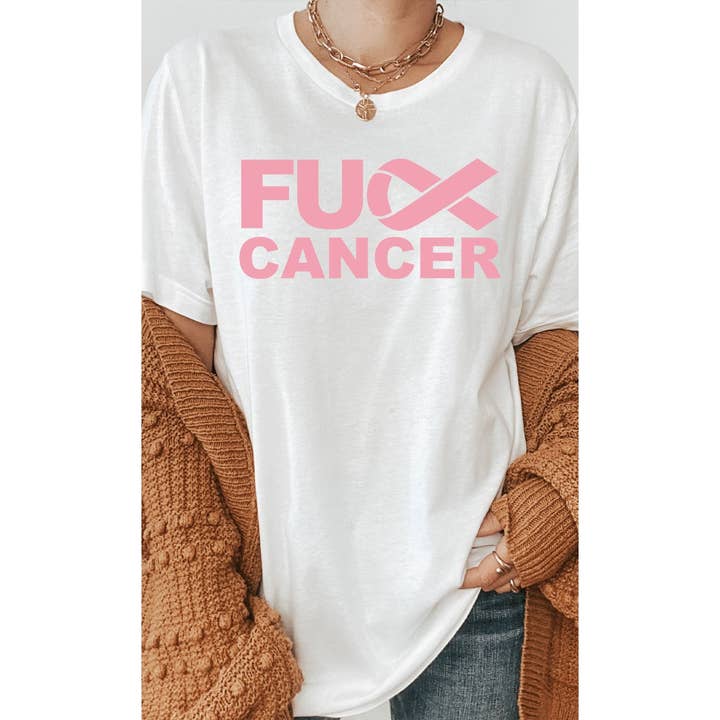 F U Cancer Ribbon Graphic Tee for wholesale by Kissed Apparel