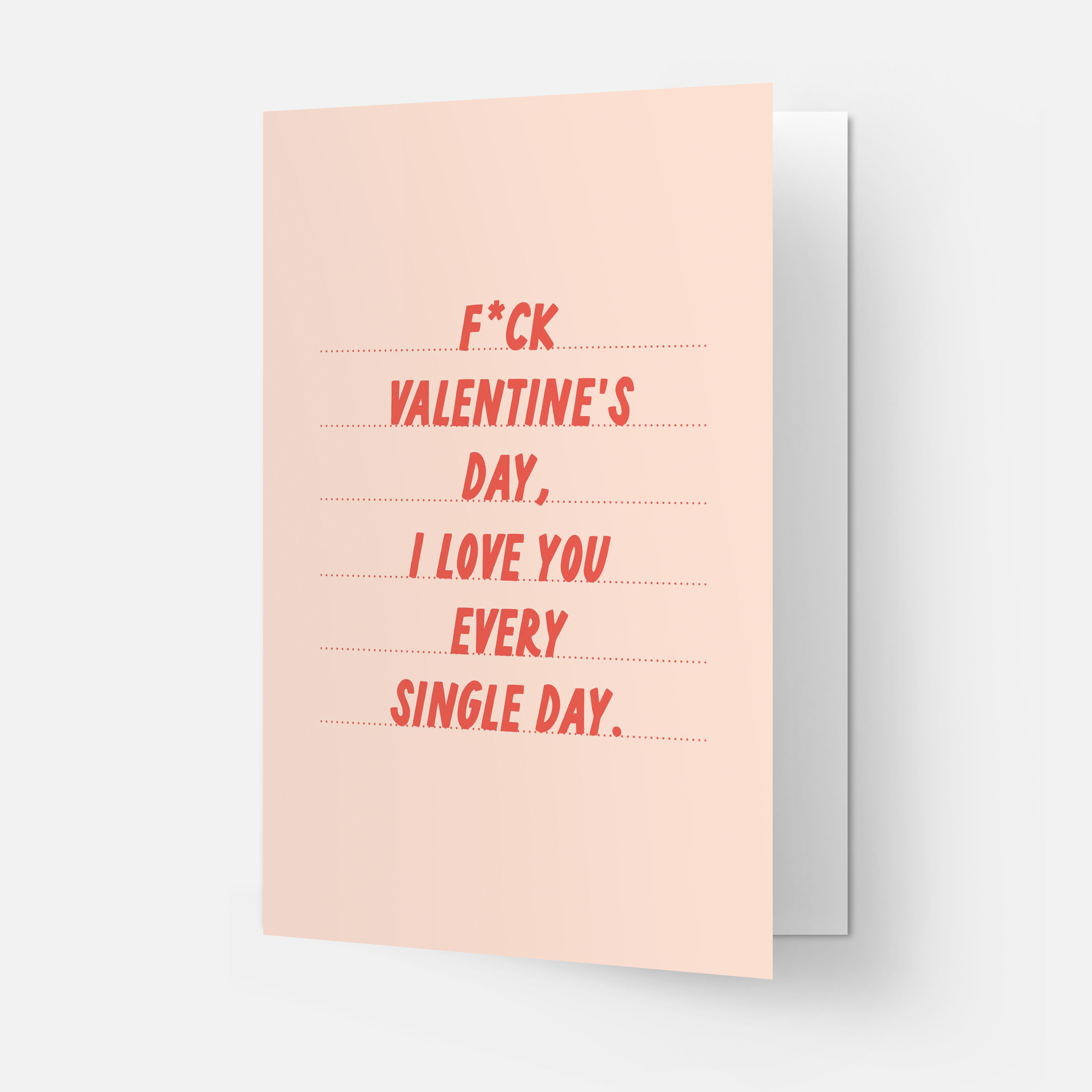 Kaart Blanche - Vente Cartes de Saint-Valentin - Carte de vœux Saint-Valentin « F*ck V-Day »1